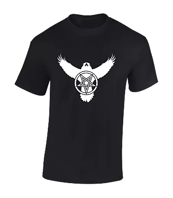 Buy Raven Pentagram Mens T Shirt Demon Devil Castiel Celtic Satan Goth Supernatural • 7.99£
