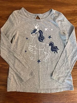Buy Justice Girls Youth Gray Graphic Long Sleeve Shirt Size 10 Unicorn Sparkle • 3.93£