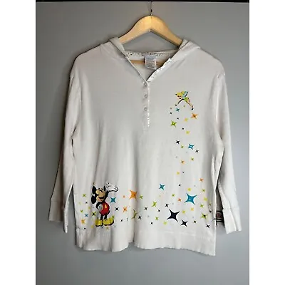 Buy Disney Resort Sweater Thermal Mickey Mouse Tinkerbell Long Sleeve Top Size XL • 20.78£
