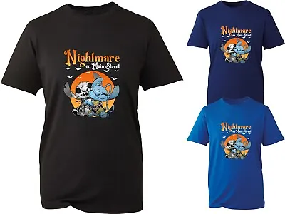 Buy Nightmare On Main Screen Happy Halloween Lilo & Stitch T Shirt Cartoon Lover Top • 11.99£
