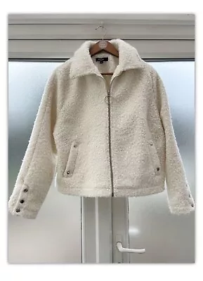 Buy SIMPLY BE Cream Borge Teddy Zip Front Jacket Bomber Size 20 • 23.99£
