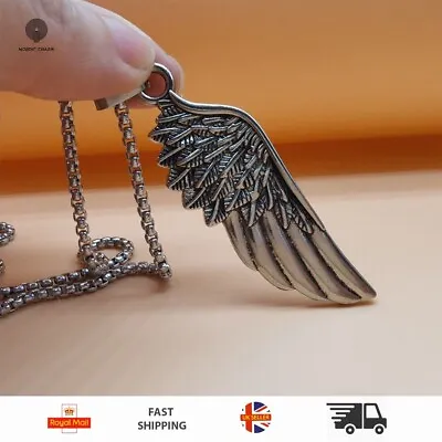 Buy Women & Men's Unique Silver Angel Wing Feather Pendant Necklace Jewellery Gift • 3.99£