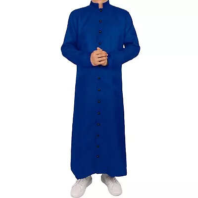 Buy Men Costume Robe Mens Long Sleeve Gown Halloween Medieval Priest Shirts Casual • 47.20£