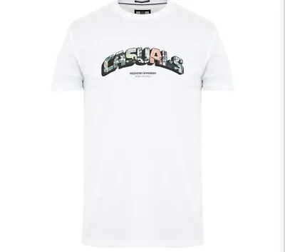 Buy New Mens Weekend Offender Round Neck Top Tshirt Saturday White Casuals Football • 20.95£