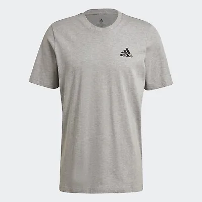 Buy Adidas Essentials Logo Tee Mens - 100% Cotton T-Shirt - Grey - Small • 15.99£