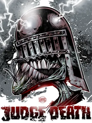 Buy 2000AD Comics Judge Dredd Judge Death Iron On Tee T-shirt Transfer • 2.29£