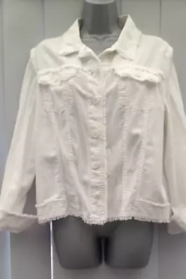 Buy Ladies TU White Denim Style Thin Cotton Jacket Shacket  Size 14 White • 2£