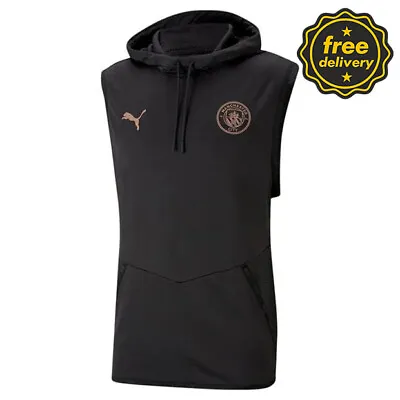 Buy Manchester City MCFC Hoodie Warmup Sleeveless Black Puma - Over 60% Off RRP • 19.95£