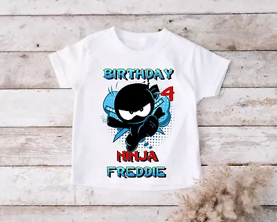 Buy NINJA KIDS  Personalised Birthday T Shirt Kids Boys   Fun T-Shirt Top • 12.99£