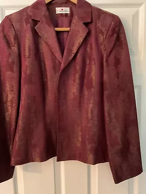 Buy Stunning Ladies Elinette Jacket Size 12 Burgundy And Gold Excellent Condition • 19.99£