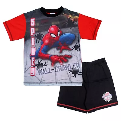 Buy Licensed Boys Marvel Spiderman  Short Pyjamas Pjs Age 7-8  Years WEB CRAWLER • 8.95£