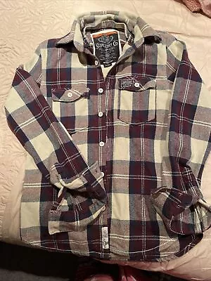 Buy Mens Superdry Lumberjack Red Checked Heavy Weight Jacket Size L • 30£