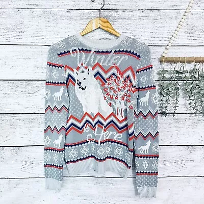 Buy Game Of Thrones Winter Is Here Christmas Sweater Fair Isle Grey Womens Small NWT • 11.36£