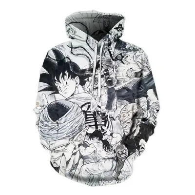 Buy Adult Mens DBZ Super Saiyan Comic Sketch Son Goku Long Sleeve Hoodies Sweatshirt • 27.59£