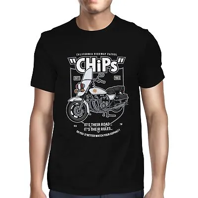 Buy 1Tee Mens Highway Patrol Chips Motorbike  T-Shirt • 7.99£