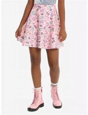 Buy NEW Pusheen Cat Skater Skirt A Line Pink Pastel Short 2XL XXL Girls Plus Size • 28.40£