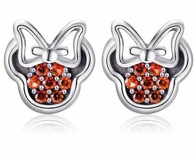 Buy Disney Earrings - Minnie Mouse Red & Silver Cubic Zirconia Jewellery & Gift Box • 9.99£
