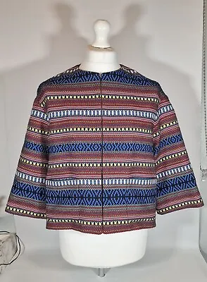 Buy Max Mara Weekend Jacket Size 14 Basket Weave Tribal Boxy Boho Aztec Artsy  • 100£