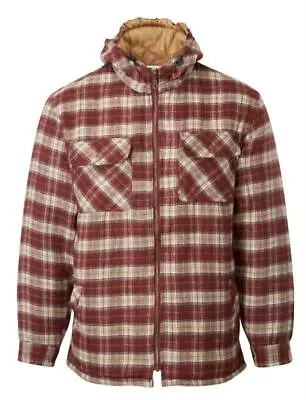 Buy Mens Padded Work Jacket Builder Sherpa Fleece Lined Lumberjack Checked Thermal • 32.95£