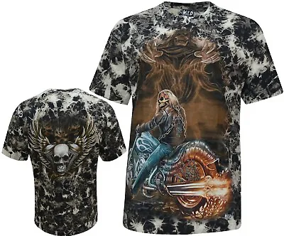 Buy Biker Ghost Rider Glow In The Dark Grim Reaper Tye Dye T-Shirt  M - XXL • 9.99£