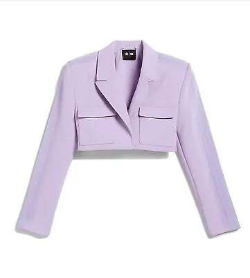 Buy Adidas Originals IVY Park Purple Glow Cropped Suit Jacket Size Small HC8171 • 124.99£