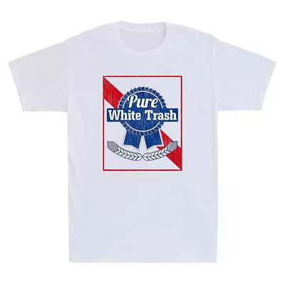 Buy Pure White Trash Funny Redneck Humor Quote Gift Retro Men's Short Sleeve T-Shirt • 18.99£