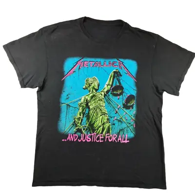 Buy Bravado Metallica And Justice For All T Shirt Size L Black Graphic Music Band • 14.39£