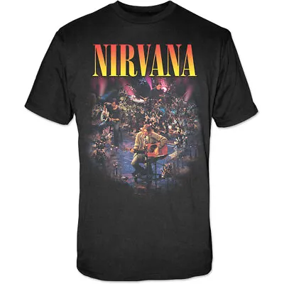 Buy NIRVANA - Unisex T- Shirt -  Unplugged Photo  -   Black Cotton  • 16.99£