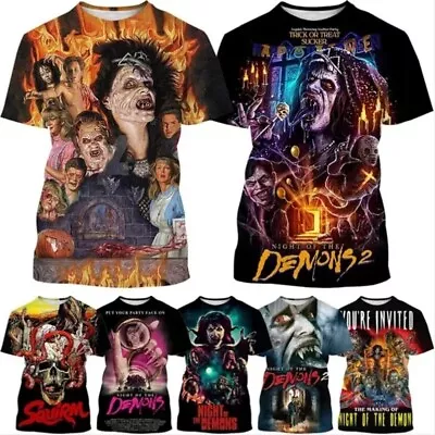 Buy Movie Night Of The Demons 3D Print Men's Short Sleeve T-shirt Fashion Casual • 10.79£
