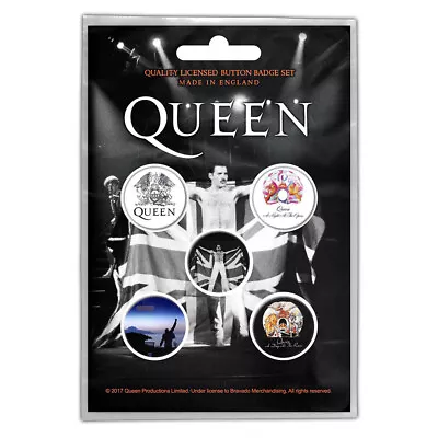 Buy QUEEN Freddie: Button Pin Badges 5-BADGE PACK Official Licensed Merch • 5.39£