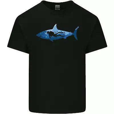 Buy Great White Shark Scuba Diver Diving Mens Cotton T-Shirt Tee Top • 11.99£