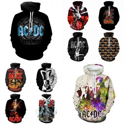 Buy Unisex Adult ACDC Rock Band Hoodies Sweatshirt Pullover Coat Hooded Top Gifts UK • 20.35£