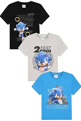 Buy Sonic The Hedgehog 3 Pack Kids T-Shirts Boys Girls Multipack 4-10 Years • 16.99£