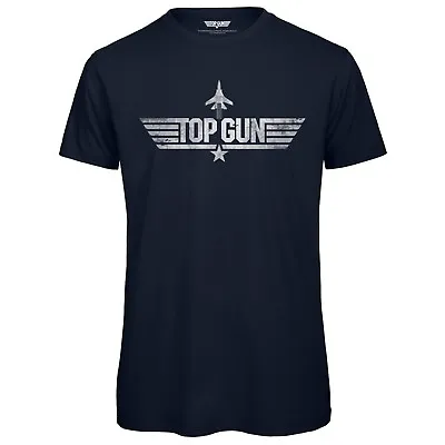 Buy Top Gun Retro Distressed Logo Mens T-Shirt - Licensed  TopGun Screen Printed Top • 13.13£