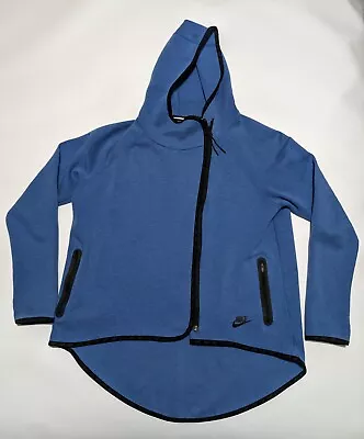 Buy Nike Tech Fleece Cape Hoodie Womens Medium Athletic Jacket Blue 669613-456 • 18.34£