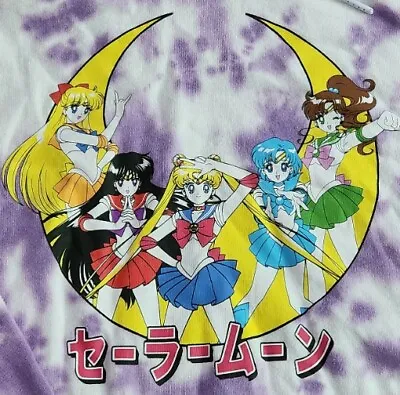 Buy Sailor Moon Hoodie Women's Sz Medium Cropped Tie Dye Sweatshirt  • 17.01£