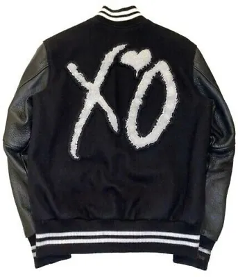 Buy The Weeknd XO Tour Varsity Black Bomber Handmade Lettermen Jacket For Men &Women • 104.28£