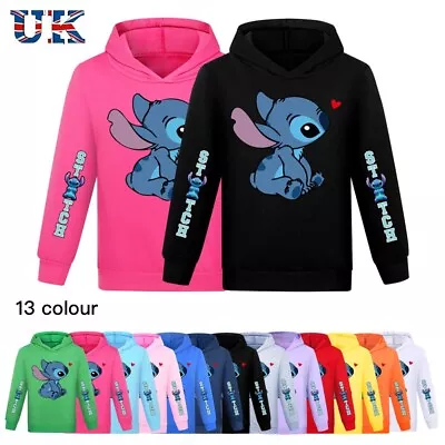 Buy Children's Lilo And Stitch Hoodie Sweatshirt Girls' Casual Print Hoodie Age 2-13 • 13.66£