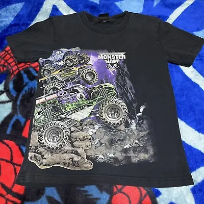Buy Monster Truck Jam Grave Digger Blue Thunder Destruction Youth T-Shirt Size XL • 11.41£
