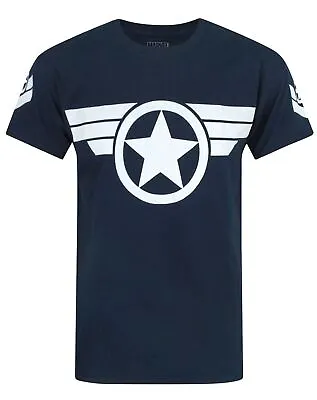 Buy Captain America Super Soldier Men's Navy White T-Shirt • 14.99£