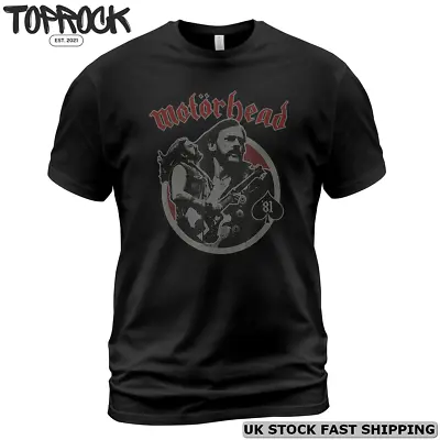 Buy Motörhead Lemmy '81 T-Shirt S-5XL Rock Band Concert Tee 100% Cotton Black • 19.38£