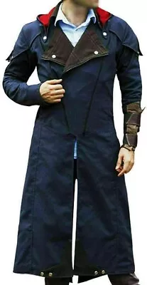 Buy Assassin's Creed Unity Arno Dorian Cloak Costume Denim Men's Jacket Cosplay Coat • 83.99£