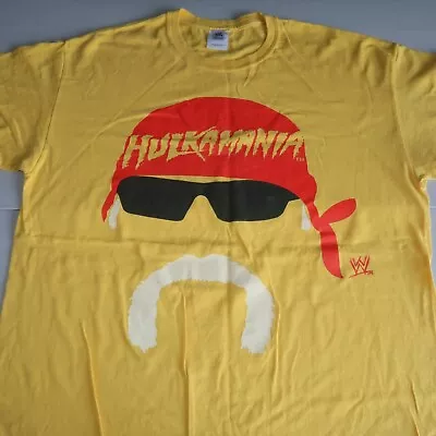 Buy WWE Hulk Hogan Wrestling T-Shirt  Size Large Yellow Hulkamania • 19.99£