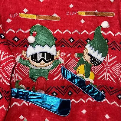 Buy Ugly Christmas Sweater Skiing Gamer App Womens Size 18 Euc E500 • 18.70£