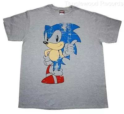 Buy Sonic The Hedgehog- Waging Finger - Aged Distressed Effect Men's T Shirts • 11.99£