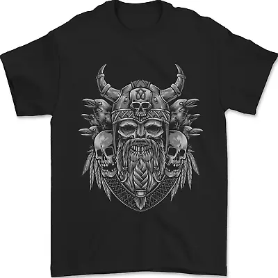 Buy Odin Norse God With Skulls And Crows Viking Mens T-Shirt 100% Cotton • 8.49£