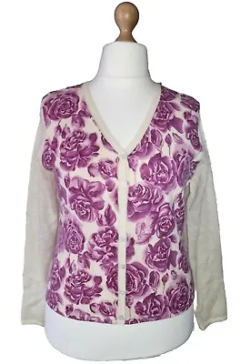 Buy Vintage Laura Ashley Cream Mohair Angora Hand Embellished Knit Cardigan Size XL • 22£