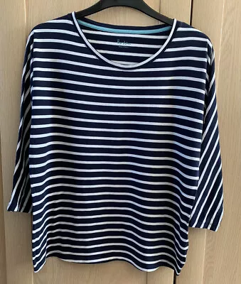 Buy Boden Navy And White Stripe Top - Size 6 • 9£