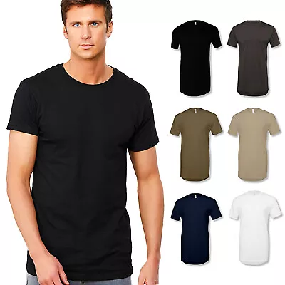 Buy Mens Long Body T-Shirt Short Sleeve Extra Big Tall Longline Oversized Baggy Fit • 9.35£
