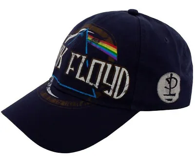 Buy Pink Floyd Dark Side Of The Moon Distressed Navy Blue Baseball Cap Strapback Cap • 16.95£